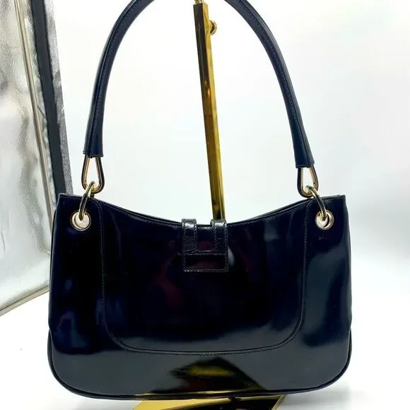 Auth Vtg GUCCI Black Patent Leather Jackie Bag - Picture 7 of 16